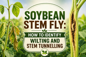 Soybean stem fly causing wilting and stem tunnelling in soybean plants