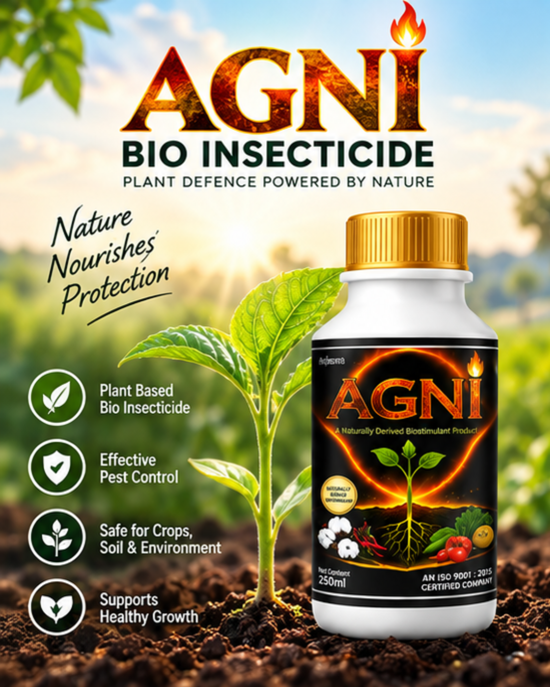 Agni Bio Insecticide Advanced Bio Solution for Whiteflies, Aphids & Sucking Pests