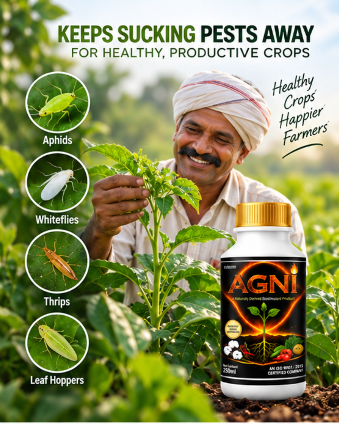 Agni Bio Insecticide Advanced Bio Solution for Whiteflies, Aphids & Sucking Pests