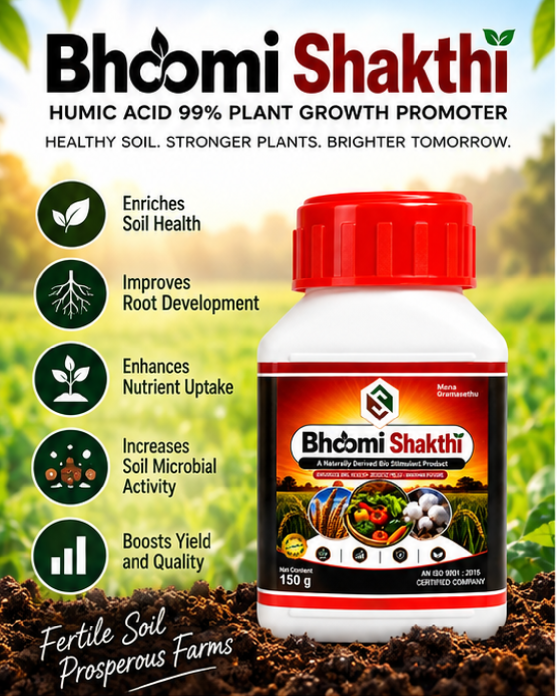 Bhoomi Shakthi Humic Acid 95% Plant Growth Promoter