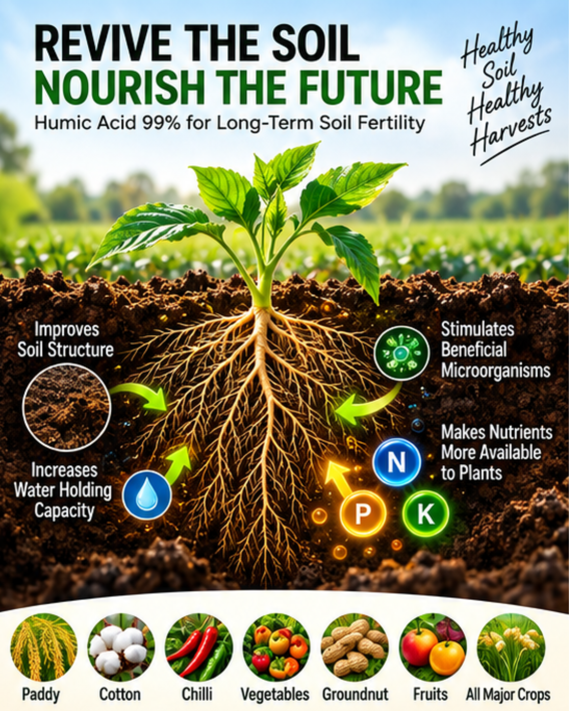 Bhoomi Shakthi Humic Acid 95% Plant Growth Promoter