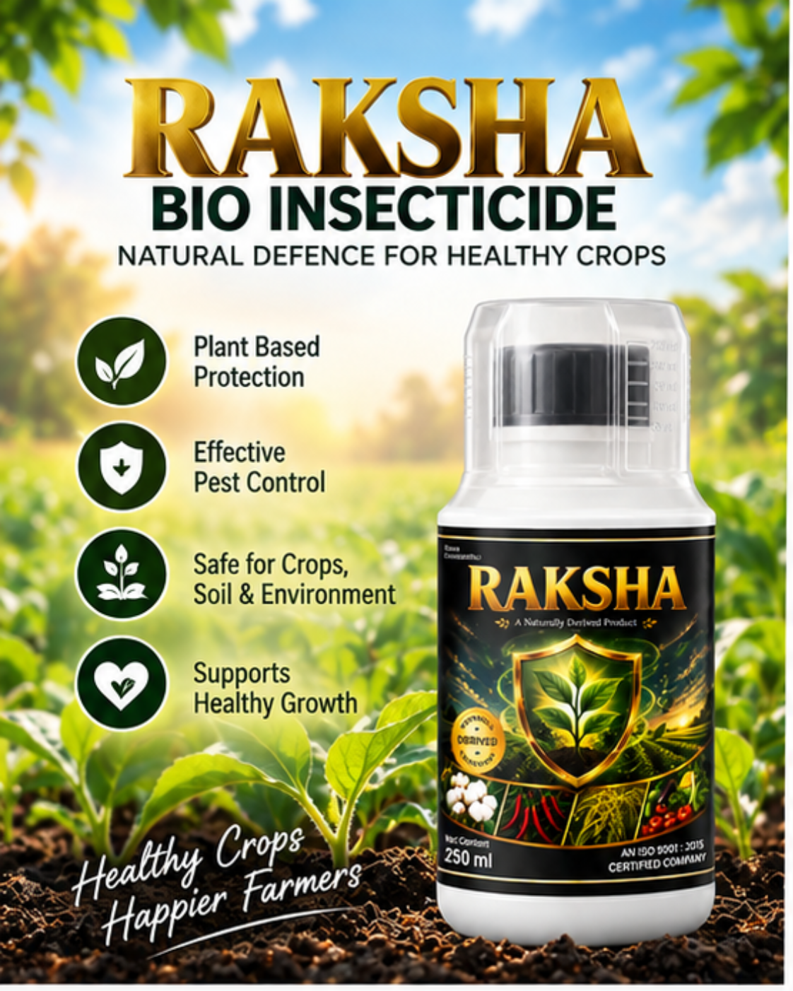 Raksha Bio Insecticide – Broad Spectrum Insect Control for Vegetables and Field Crops