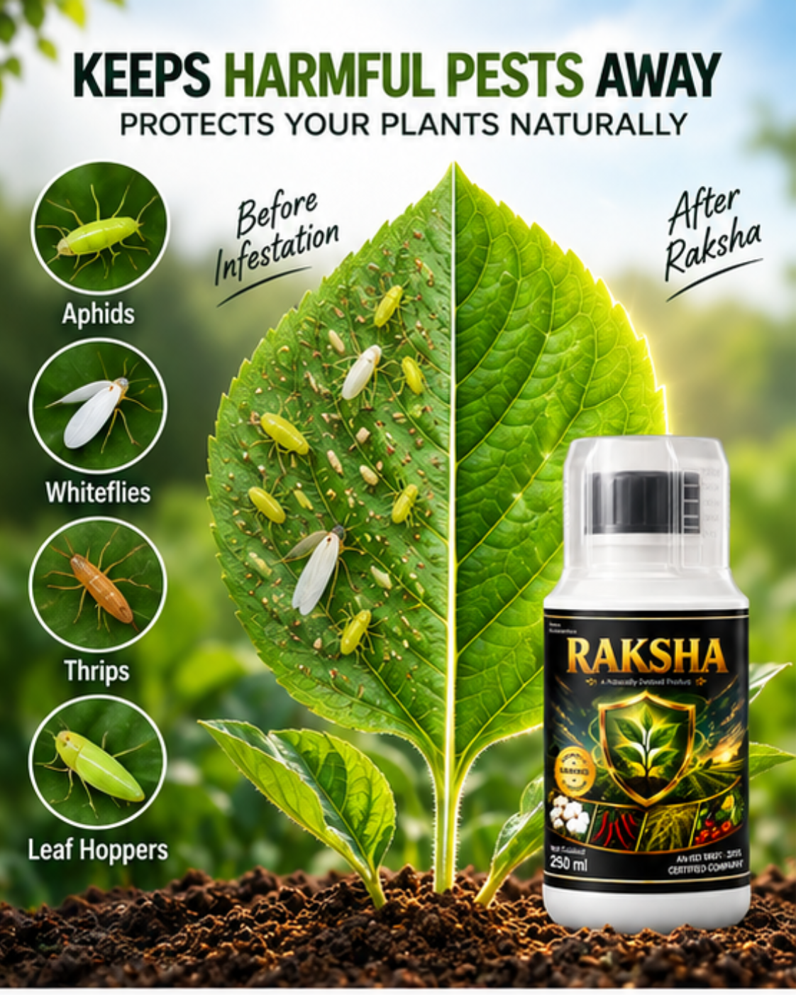 Raksha Bio Insecticide – Broad Spectrum Insect Control for Vegetables and Field Crops