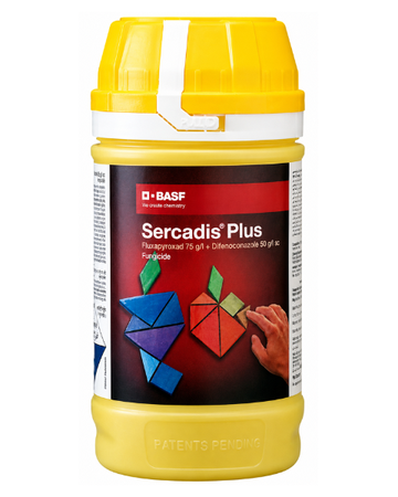Sercadis Plus Fungicide (Fluxapyroxad 167 g/L + Difenoconazole 333 g/L SC) – Advanced Protection Against Powdery Mildew, Fruit Rot & Leaf Spot Diseases