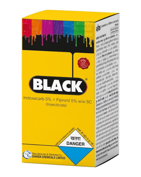 Black Insecticide Indoxacarb 5% + Fipronil 5% SC for Chilli & Cabbage Pest Control