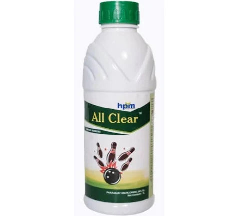 All Clear Herbicide Paraquat Dichloride 24% SL by HPM for broad-spectrum post-emergence weed control in agricultural crops.