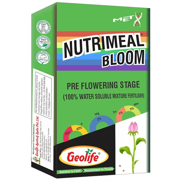 Geolife Nutrimeal Bloom Fertilizer - High Phosphorus Pre Flowering Fertilizer for Bud Formation and Improved Flowering