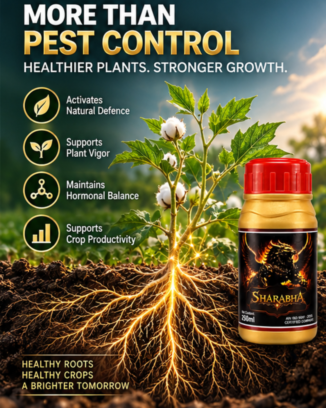 Sharabha Bio Insecticide – Effective Control of Whiteflies, Aphids & Sucking Pests in Cotton